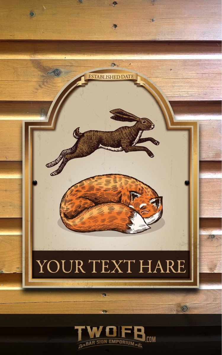 The Fox & Hare Personalised Pub-Bar-Sign Custom Signs from Twofb.com signs for bars - Pub Signage