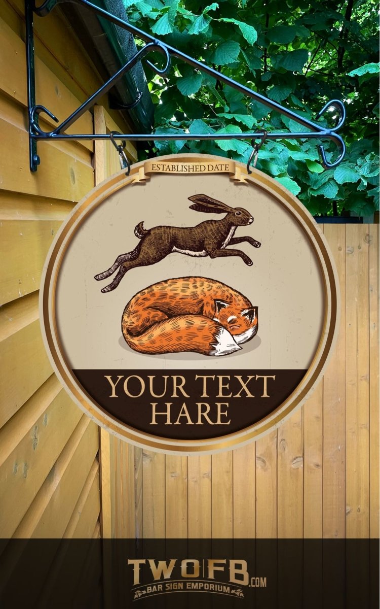 The Fox & Hare Personalised Pub-Bar-Sign Custom Signs from Twofb.com signs for bars - Pub Signage