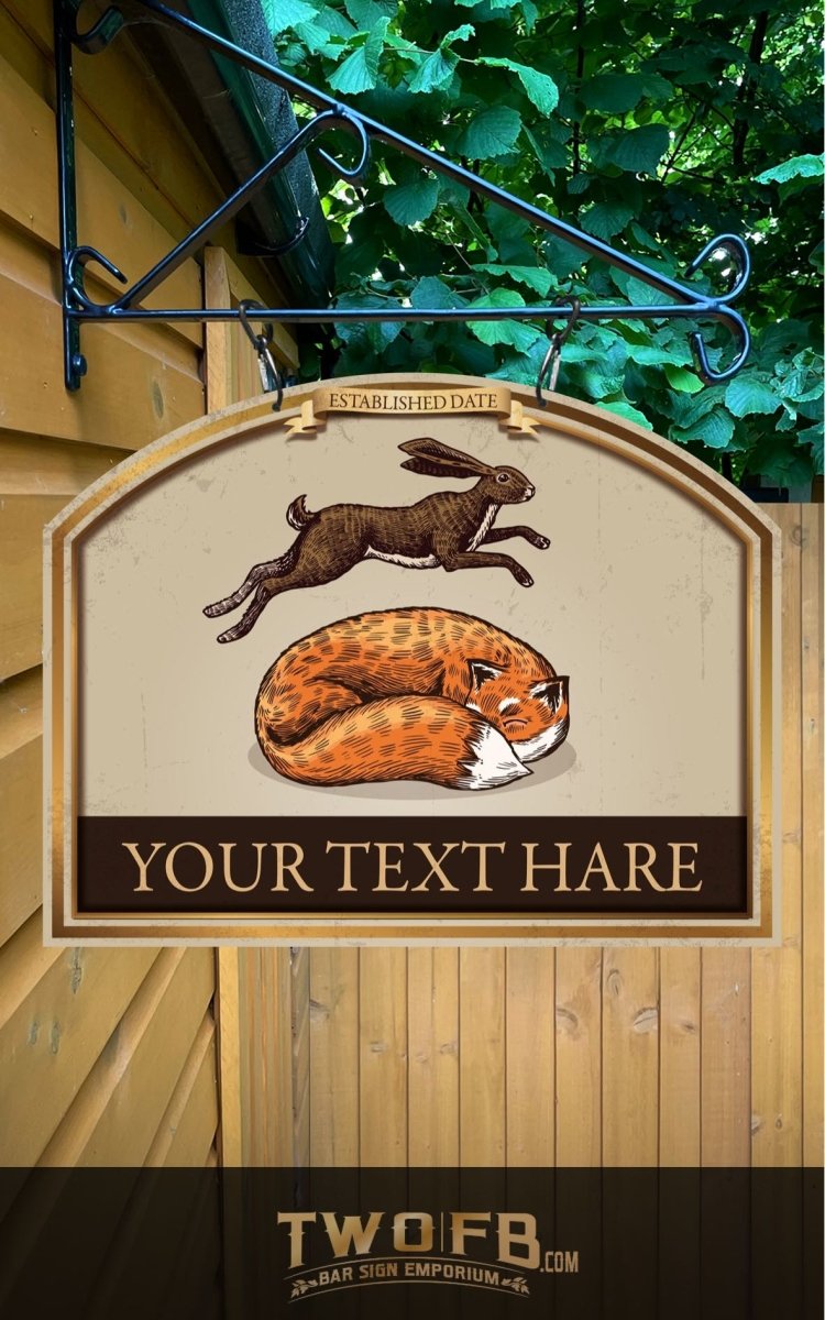 The Fox & Hare Personalised Pub-Bar-Sign Custom Signs from Twofb.com signs for bars - Pub Signage