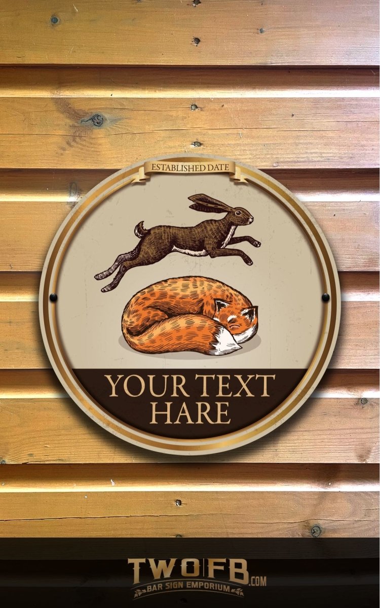 The Fox & Hare Personalised Pub-Bar-Sign Custom Signs from Twofb.com signs for bars - Pub Signage