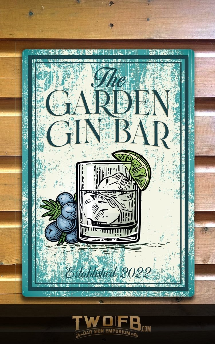 Garden Gin Bar | Budget Bar Sign | Home Pub Sign