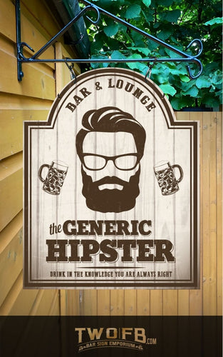 Hipster Pub Sign | Personalised Home Bar Sign | Pub Signage