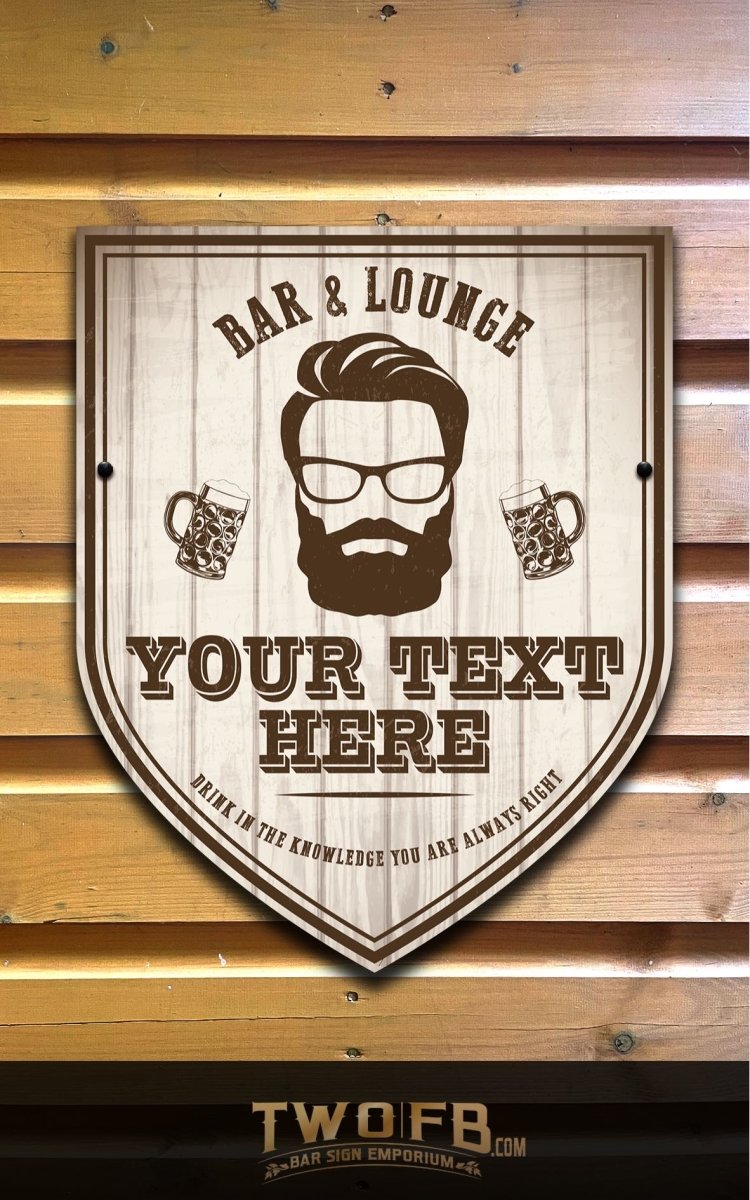 The Generic Hipster Personalised Home Bar Sign Custom Signs from Twofb.com pub sign makers