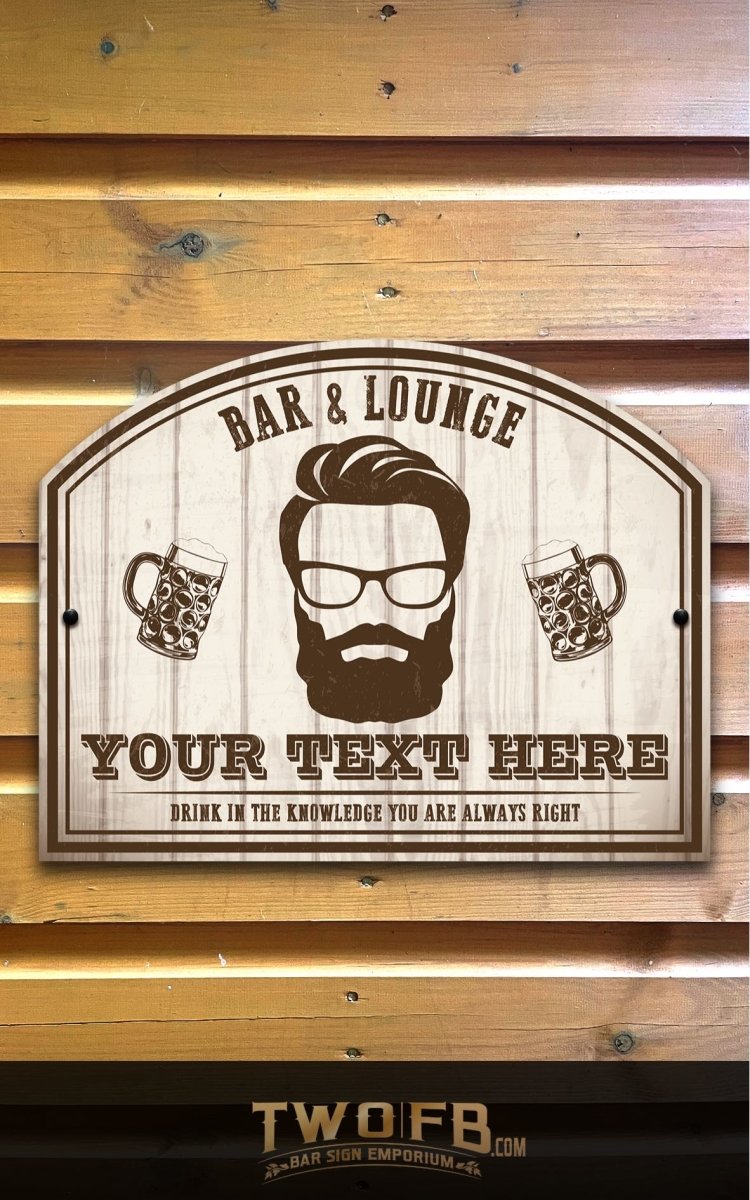 The Generic Hipster Personalised Home Bar Sign Custom Signs from Twofb.com pub bar signage