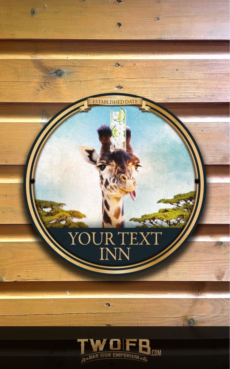 The Gin Giraffe Personalised Bar Sign Custom Signs from Twofb.com Pub-Bar-Signs