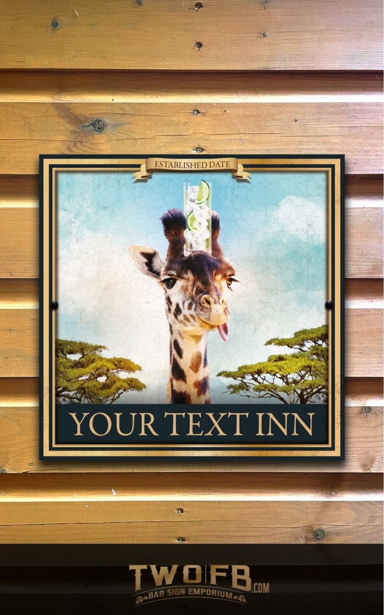 The Gin Giraffe Personalised Bar Sign Custom Signs from Twofb.com Pub-Bar-Signs