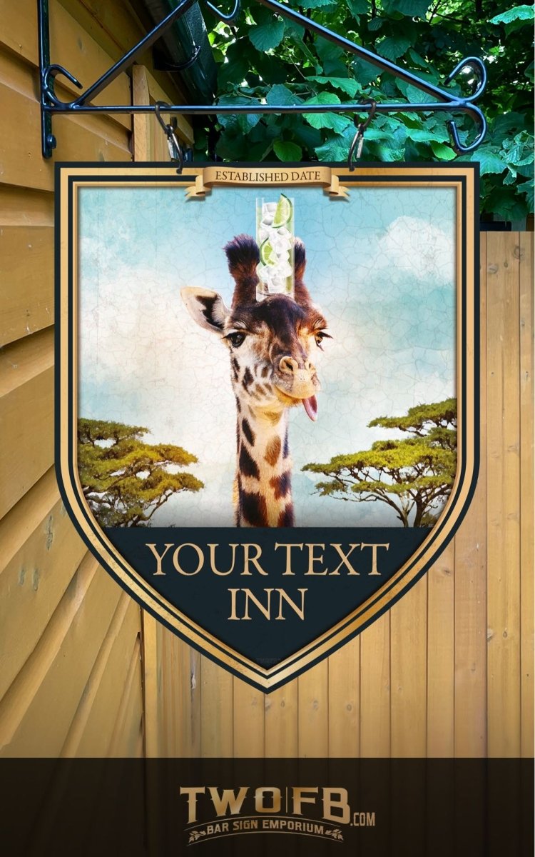 The Gin Giraffe Personalised Bar Sign Custom Signs from Twofb.com Pub-Bar-Signs