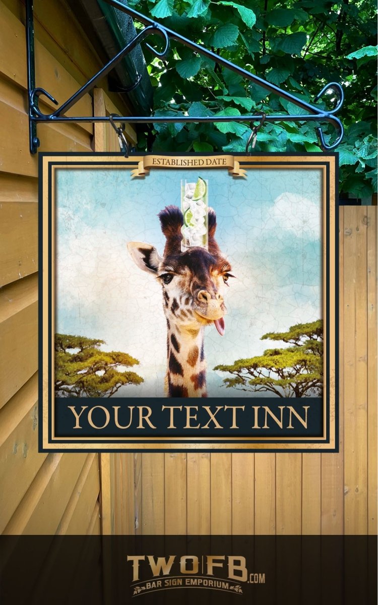 The Gin Giraffe Personalised Bar Sign Custom Signs from Twofb.com Pub-Bar-Signs