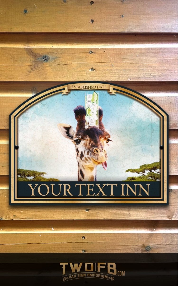 The Gin Giraffe Personalised Bar Sign Custom Signs from Twofb.com signs for bars