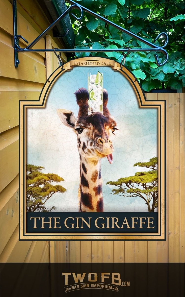 The Gin Giraffe Personalised Bar Sign Custom Signs from Twofb.com Pub-Bar-Sign