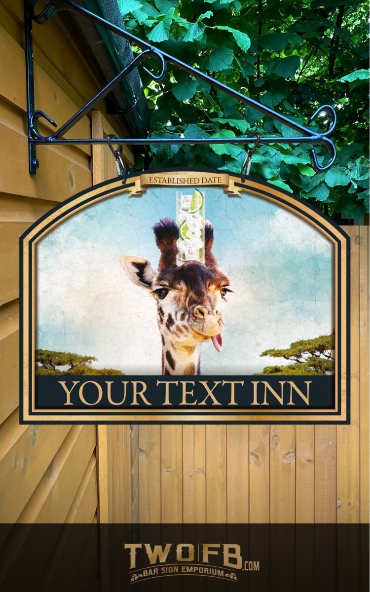 The Gin Giraffe Personalised Bar Sign Custom Signs from Twofb.com Pub-Bar-Signs