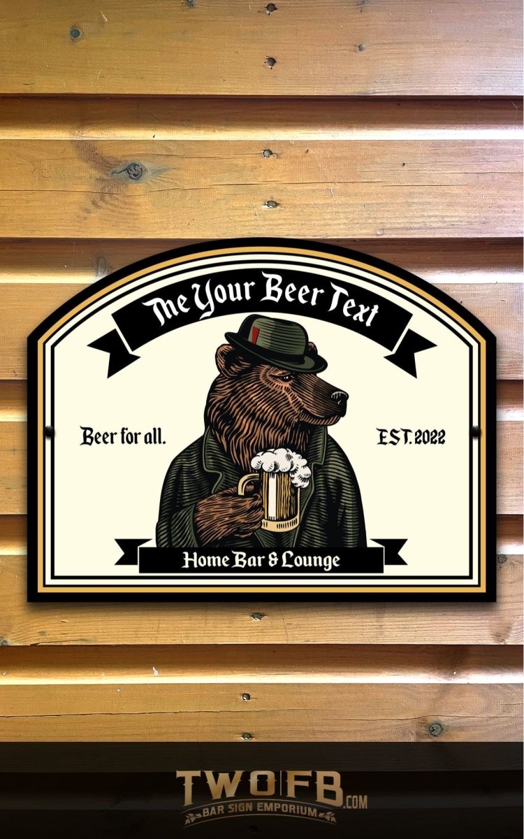 The Grizzly Beer Personalised Bar Sign Custom Signs from Twofb.com Traditional pubs signs