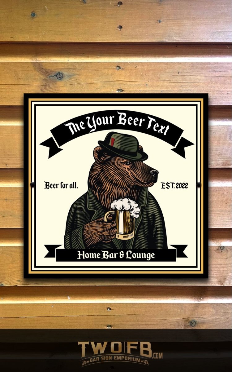 The Grizzly Beer Personalised Bar Sign Custom Signs from Twofb.com Bar signage