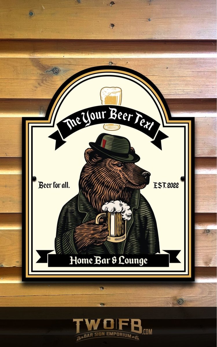 The Grizzly Beer Personalised Bar Sign Custom Signs from Twofb.com Pub signs