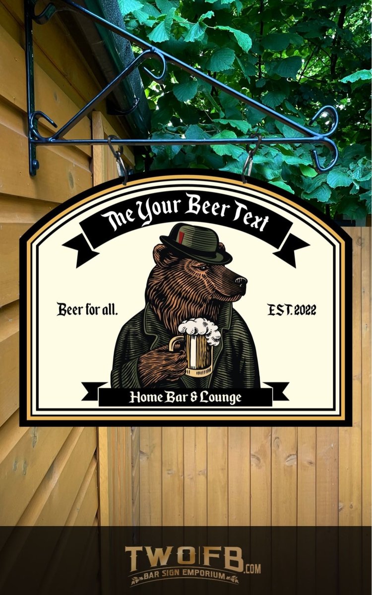 The Grizzly Beer Personalised Bar Sign Custom Signs from Twofb.com pub signs.com