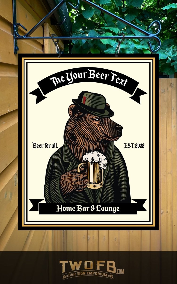 The Grizzly Beer Personalised Bar Sign Custom Signs from Twofb.com Barsigns.uk