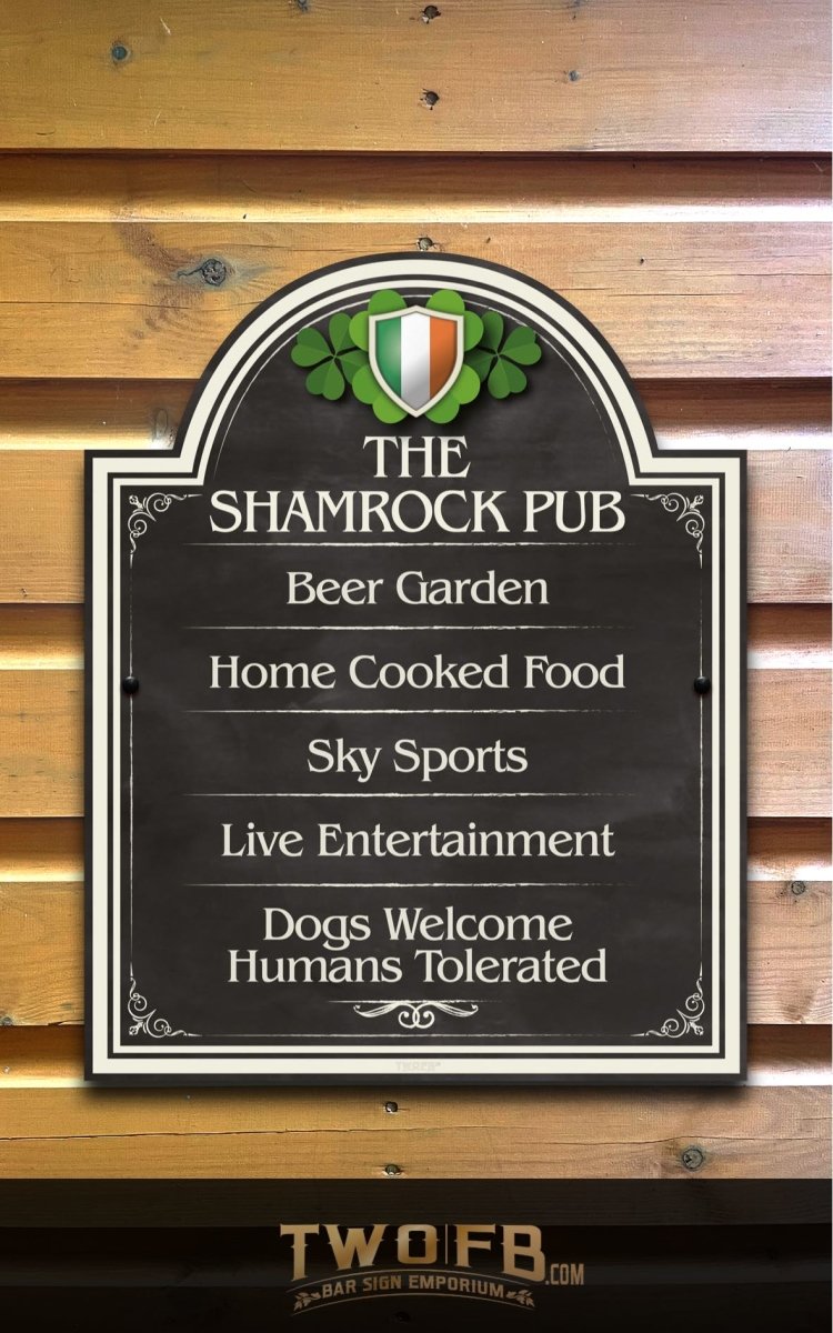 The Irish Shamrock Pub ChalkBoard Personalised Bar Sign Custom Signs from Twofb.com signs for bars