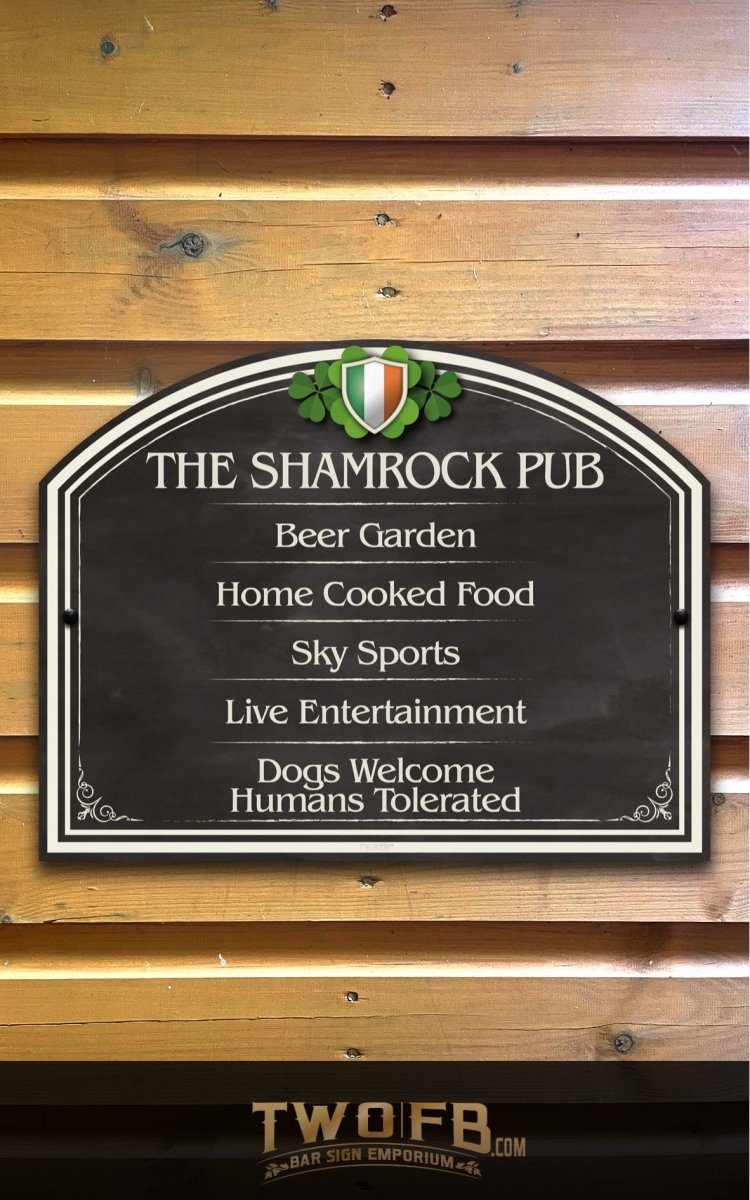The Irish Shamrock Pub ChalkBoard Personalised Bar Sign Custom Signs from Twofb.com signs for bars
