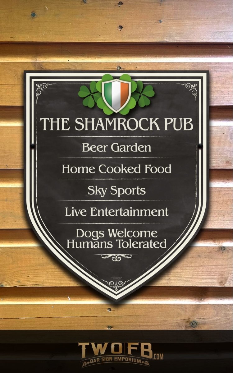 The Irish Shamrock Pub ChalkBoard Personalised Bar Sign Custom Signs from Twofb.com signs for bars