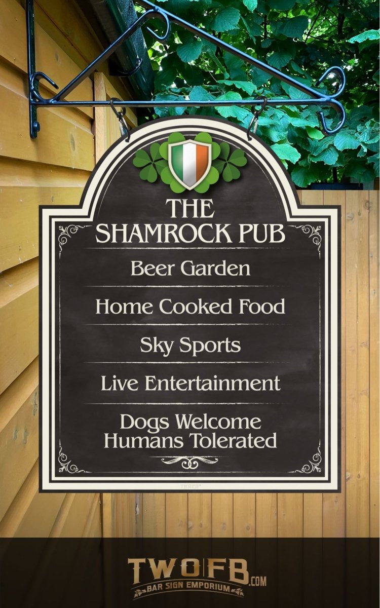 The Irish Shamrock Pub ChalkBoard Personalised Bar Sign Custom Signs from Twofb.com signs for bars