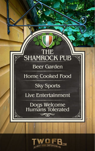 The Irish Shamrock Pub ChalkBoard Personalised Bar Sign Custom Signs from Twofb.com signs for bars