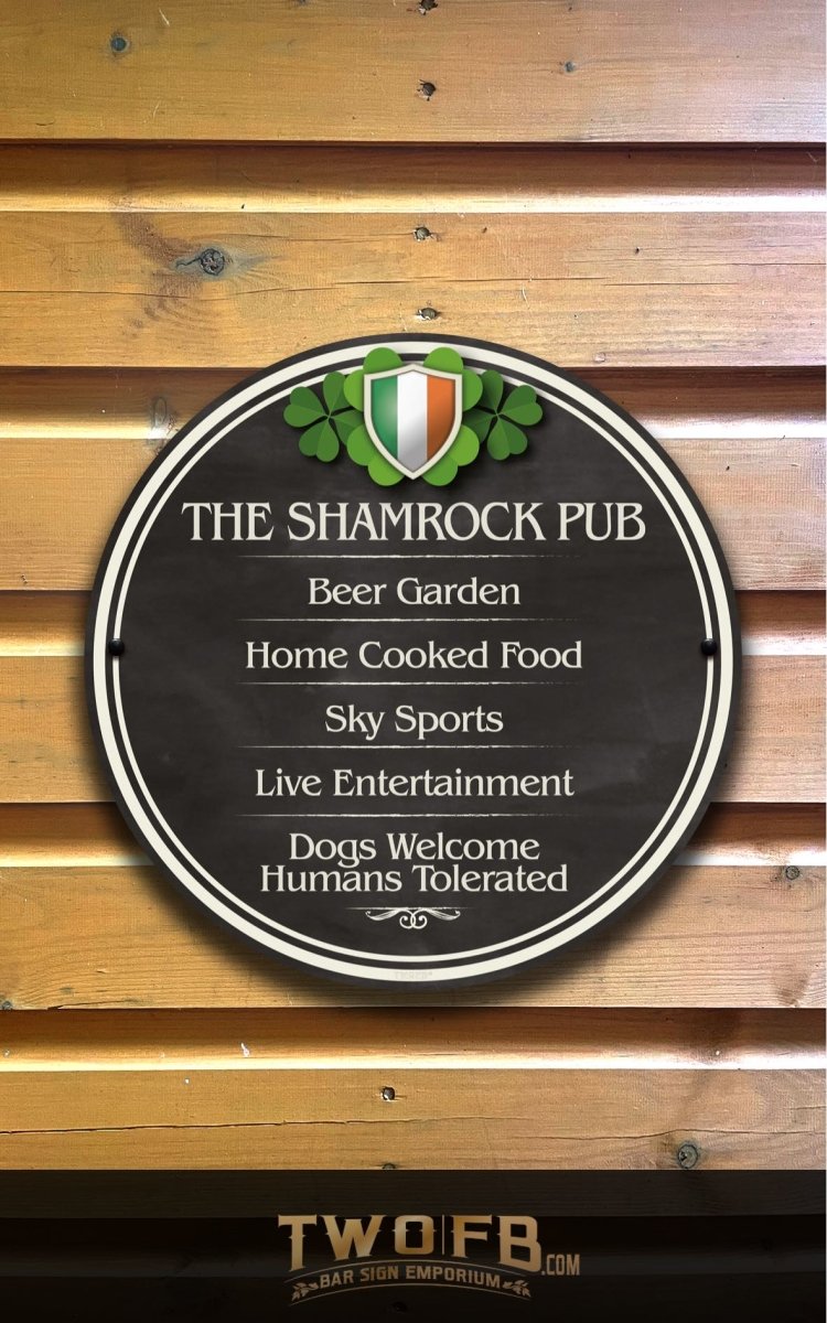 The Irish Shamrock Pub ChalkBoard Personalised Bar Sign Custom Signs from Twofb.com signs for bars