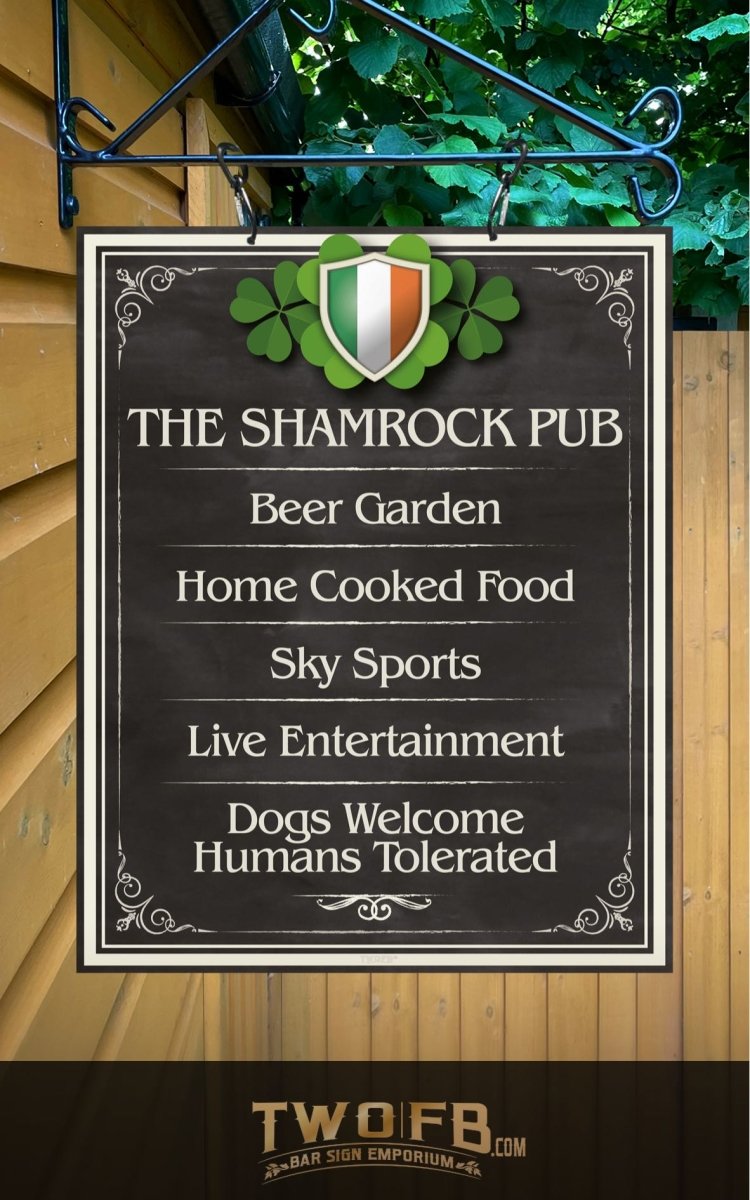 The Irish Shamrock Pub ChalkBoard Personalised Bar Sign Custom Signs from Twofb.com signs for bars