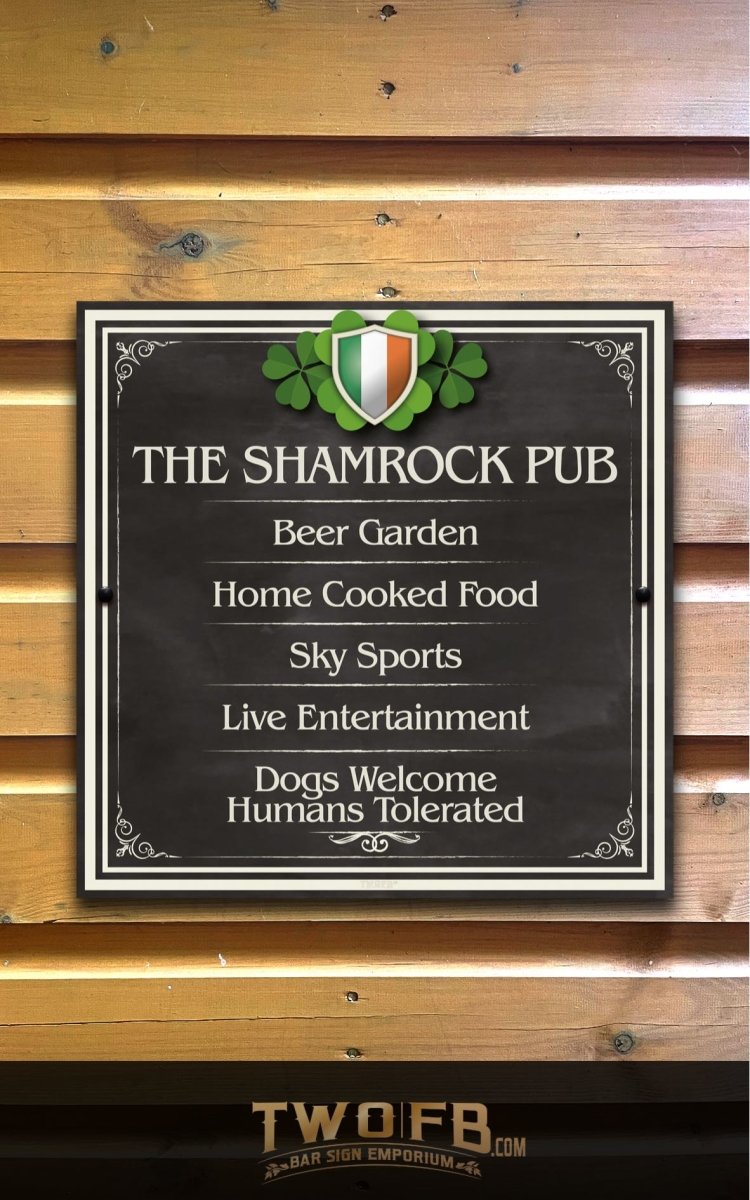 The Irish Shamrock Pub ChalkBoard Personalised Bar Sign Custom Signs from Twofb.com signs for bars