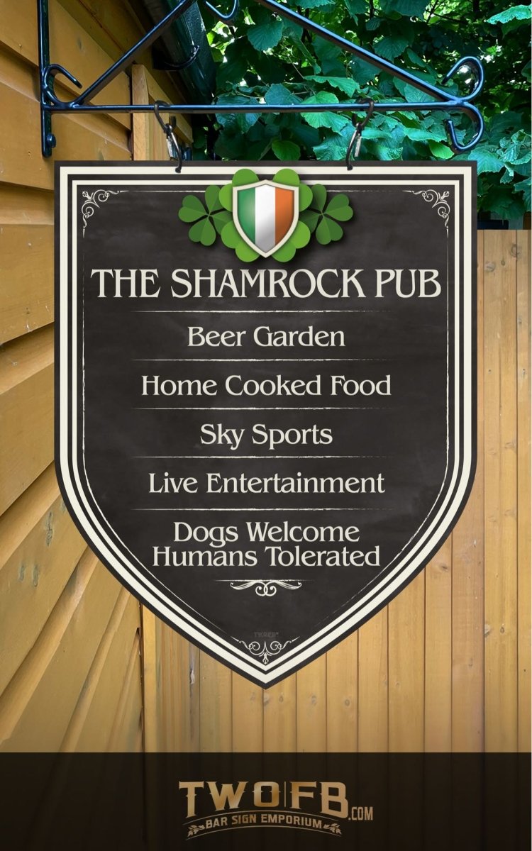 The Irish Shamrock Pub ChalkBoard Personalised Bar Sign Custom Signs from Twofb.com signs for bars