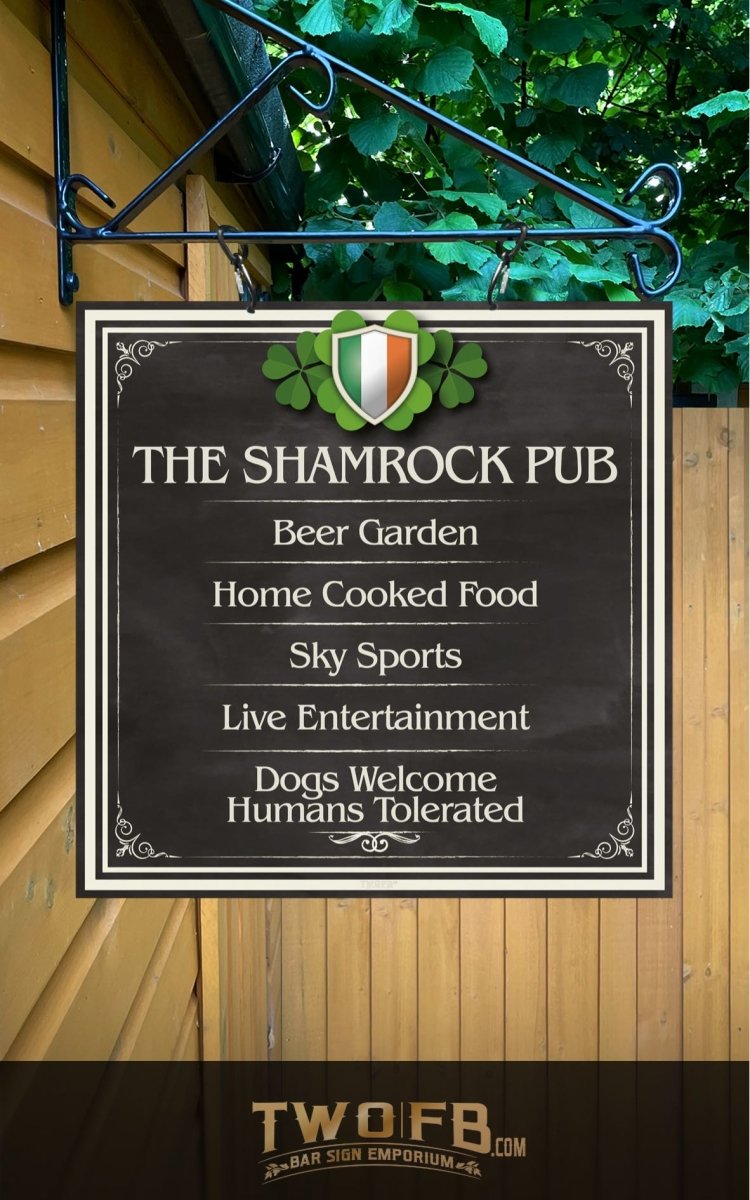 The Irish Shamrock Pub ChalkBoard Personalised Bar Sign Custom Signs from Twofb.com signs for bars