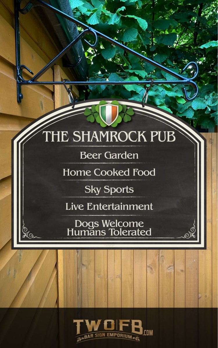 The Irish Shamrock Pub ChalkBoard Personalised Bar Sign Custom Signs from Twofb.com signs for bars