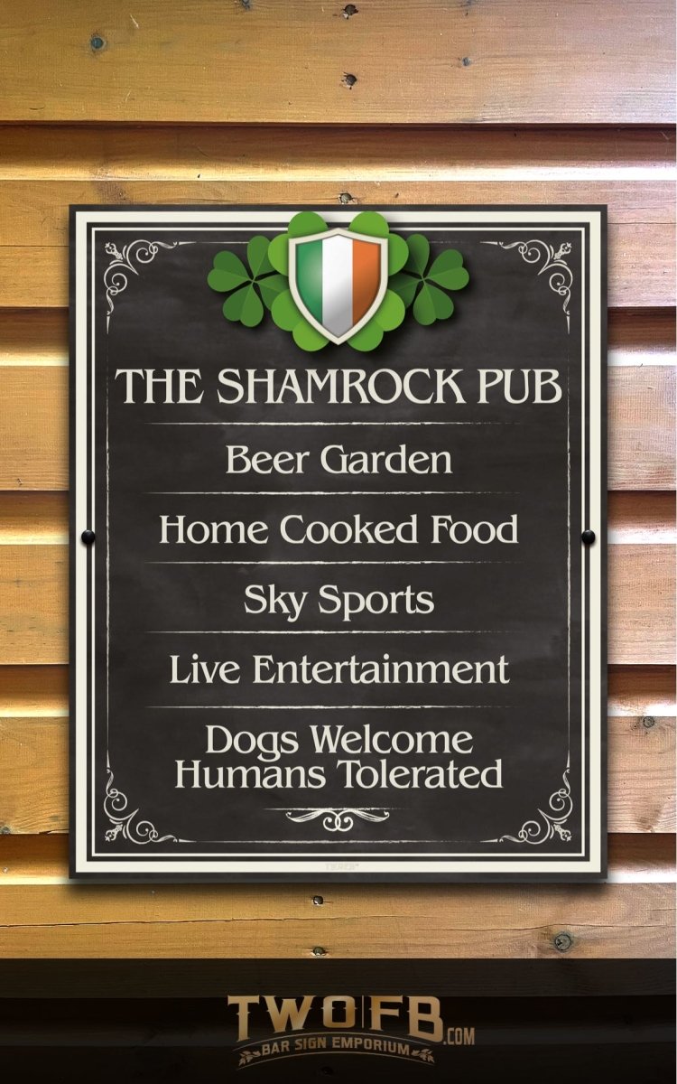 The Irish Shamrock Pub ChalkBoard Personalised Bar Sign Custom Signs from Twofb.com signs for bars