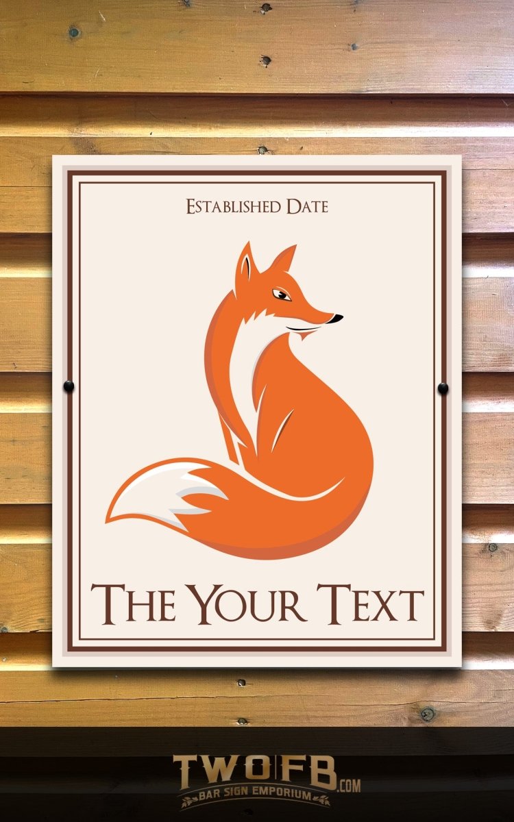 The Lazy Fox Portrait Hanging Bar Sign, Custom Signs, Sign Printer, Sign Printing, Garden Signs