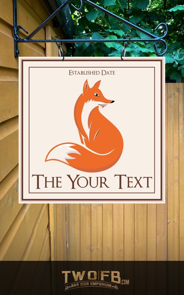 The Lazy Fox Square Hanging Bar Sign Custom Signs from Twofb.com pub sign design