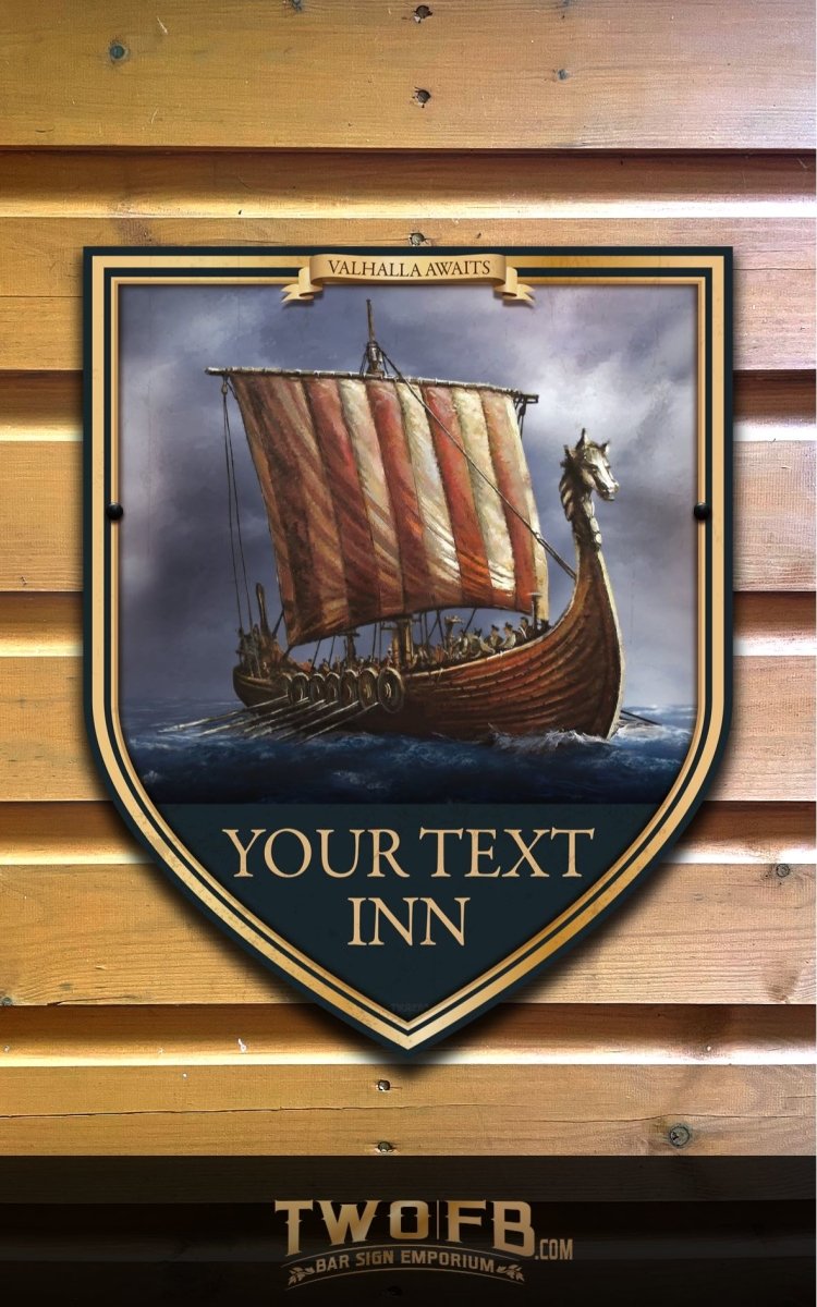 The Longship Inn Personalised Bar Sign Custom Signs from Twofb.com Garden bar signs