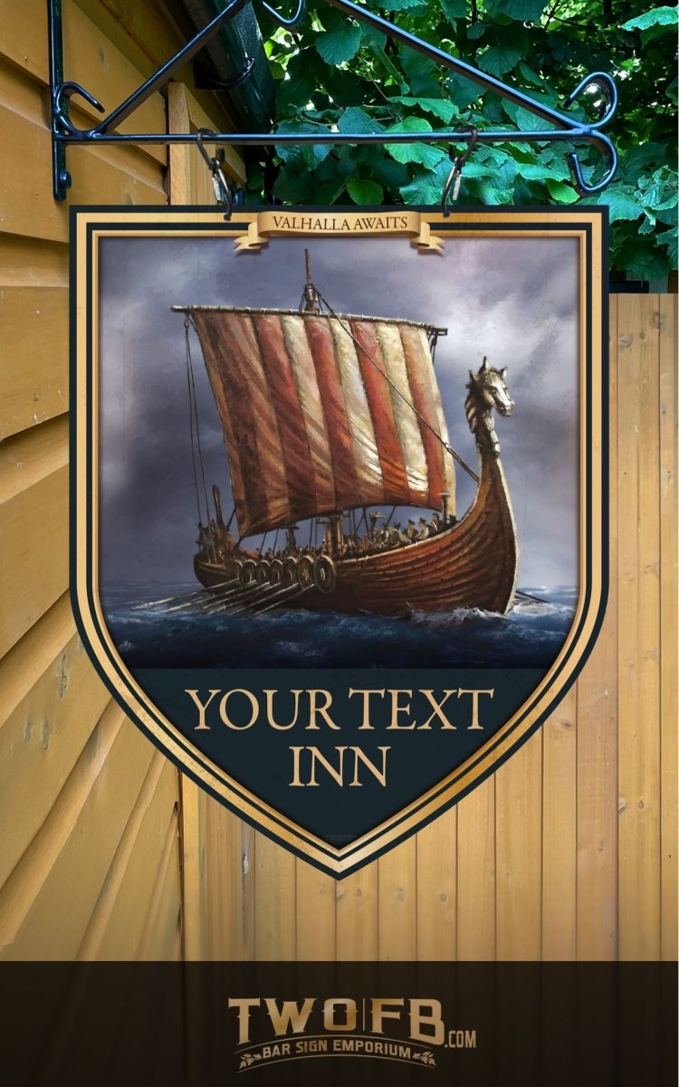 The Longship Inn Personalised Bar Sign Custom Signs from Twofb.com Hanging Pub sign