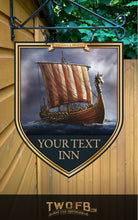 Load image into Gallery viewer, The Longship Inn Personalised Bar Sign Custom Signs from Twofb.com Hanging Pub sign
