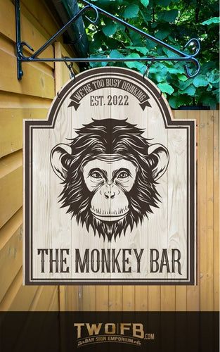 The Monkey Bar Personalised Bar Sign Custom Signs from Twofb.com signs for bars