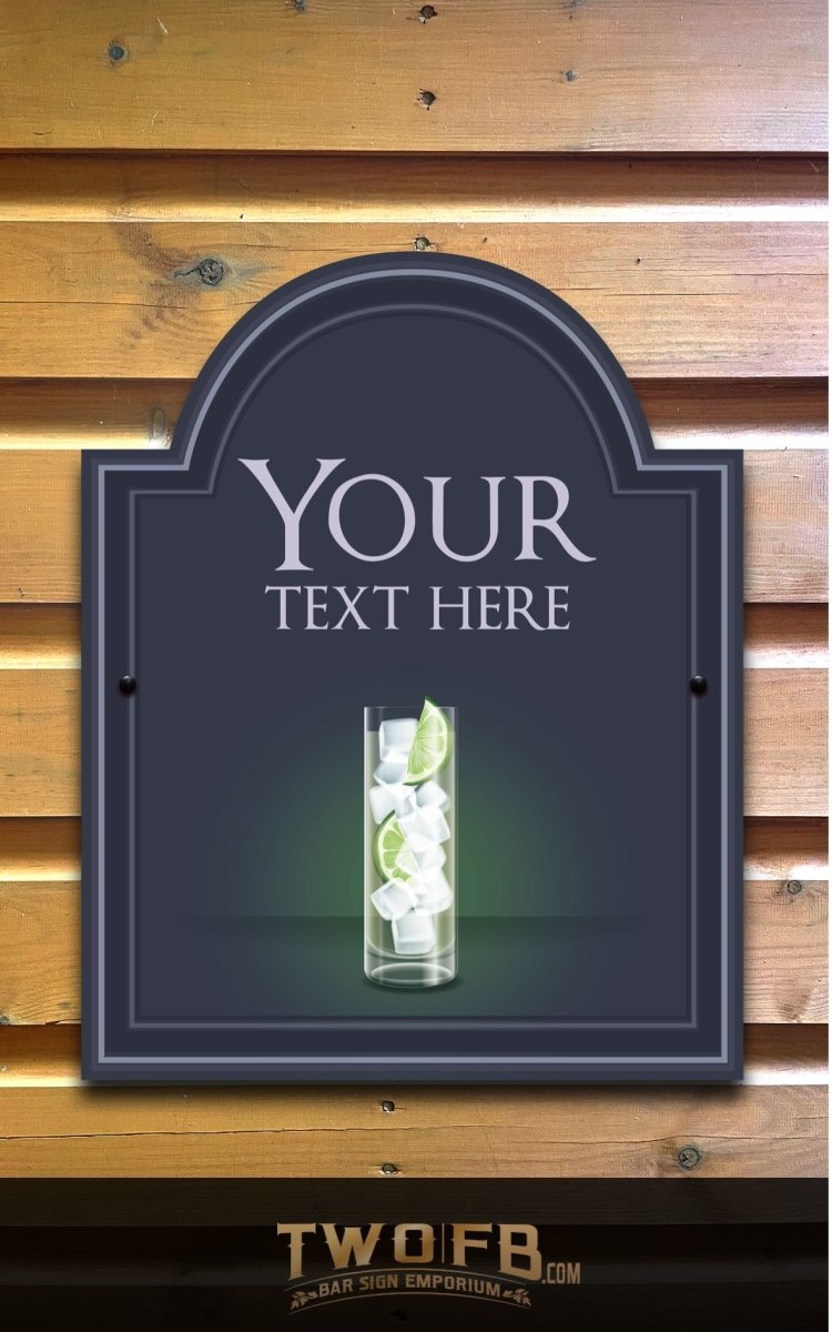 The No One Gin Bar Personalised Bar Sign Custom Signs from Twofb.com Home bar signs UK