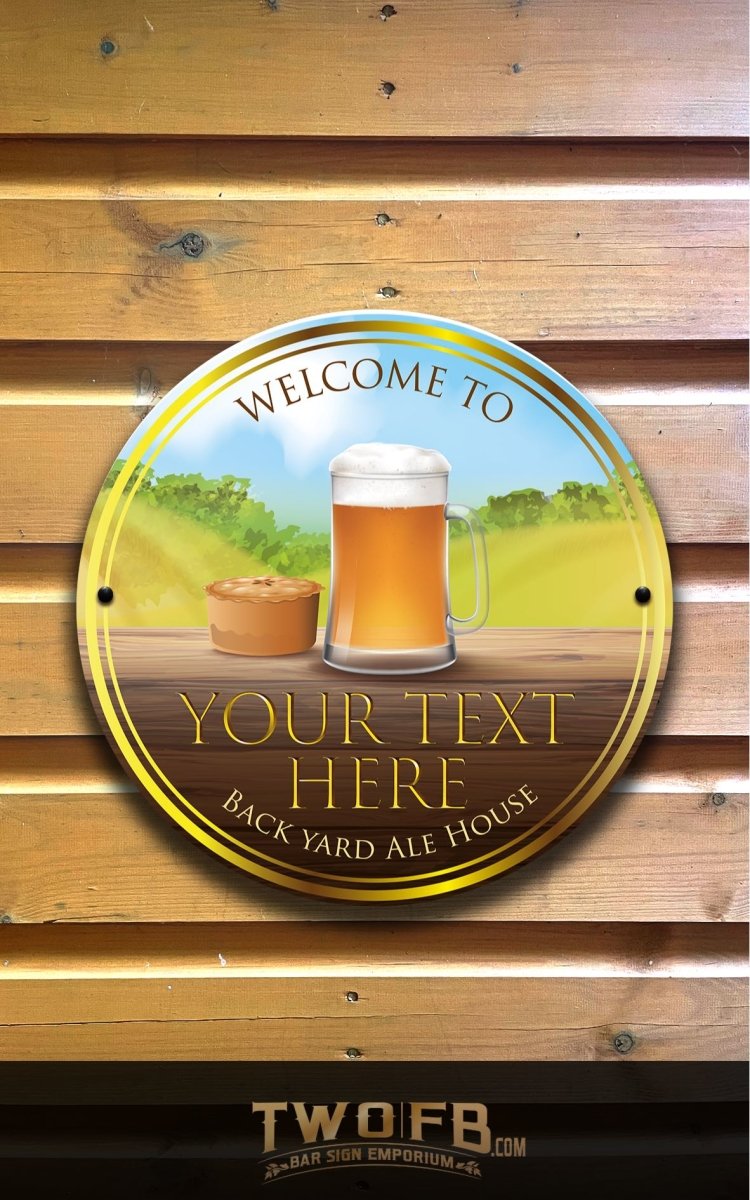 The Pie and Pint Personalised Bar Sign Custom Signs from Twofb.com pub bar signage