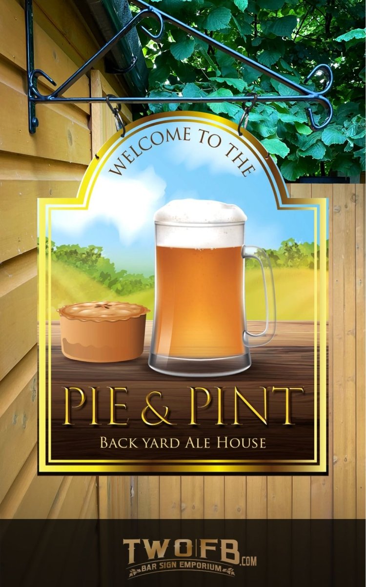 Pie Window Sign Pie and Pint | Personalised Bar Sign | Custom Pub Sign – Two Fat Blokes Ltd