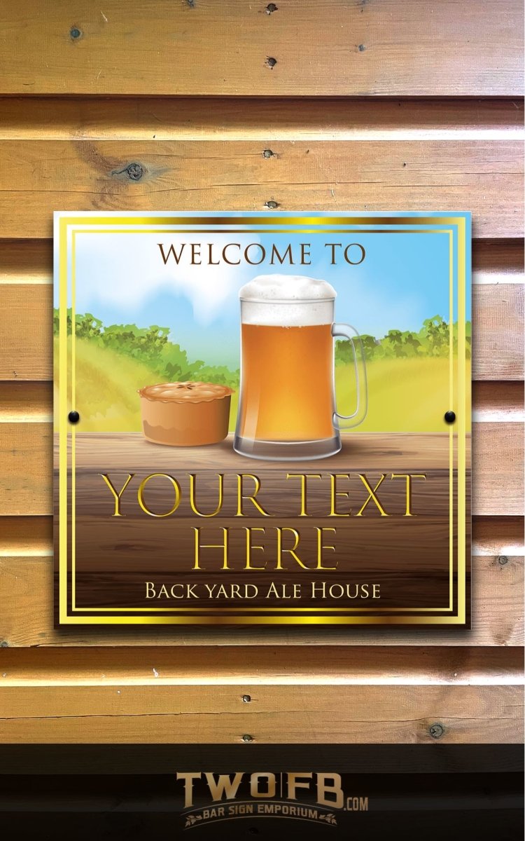 The Pie and Pint Personalised Bar Sign Custom Signs from Twofb.com bar signs custom