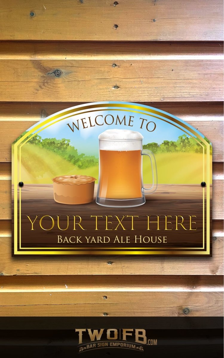 The Pie and Pint Personalised Bar Sign Custom Signs from Twofb.com signs for bars