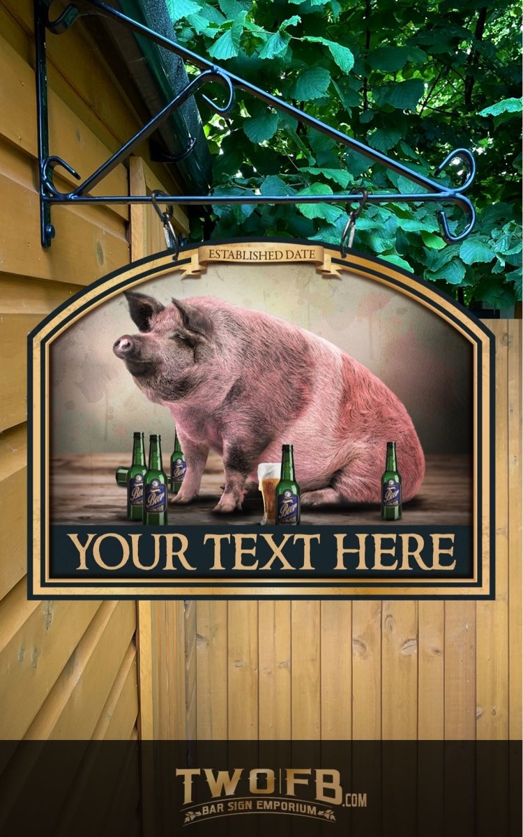 The Pig & Bottle Personalised Bar Sign Custom Signs from Twofb.com signs for bars