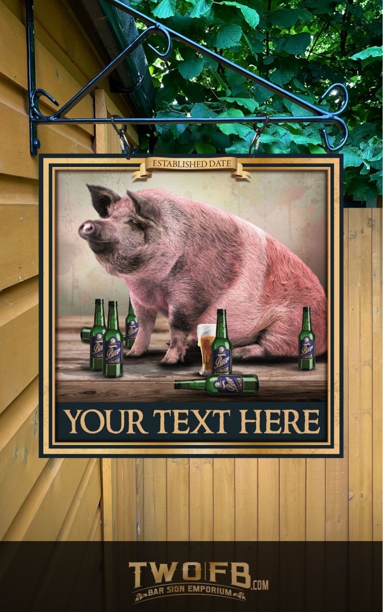 The Pig & Bottle Personalised Bar Sign Custom Signs from Twofb.com signs for bars