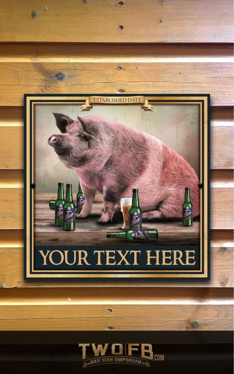 The Pig & Bottle Personalised Bar Sign Custom Signs from Twofb.com signs for bars