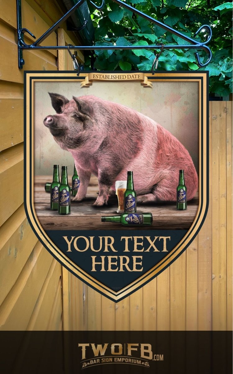 The Pig & Bottle Personalised Bar Sign Custom Signs from Twofb.com signs for bars