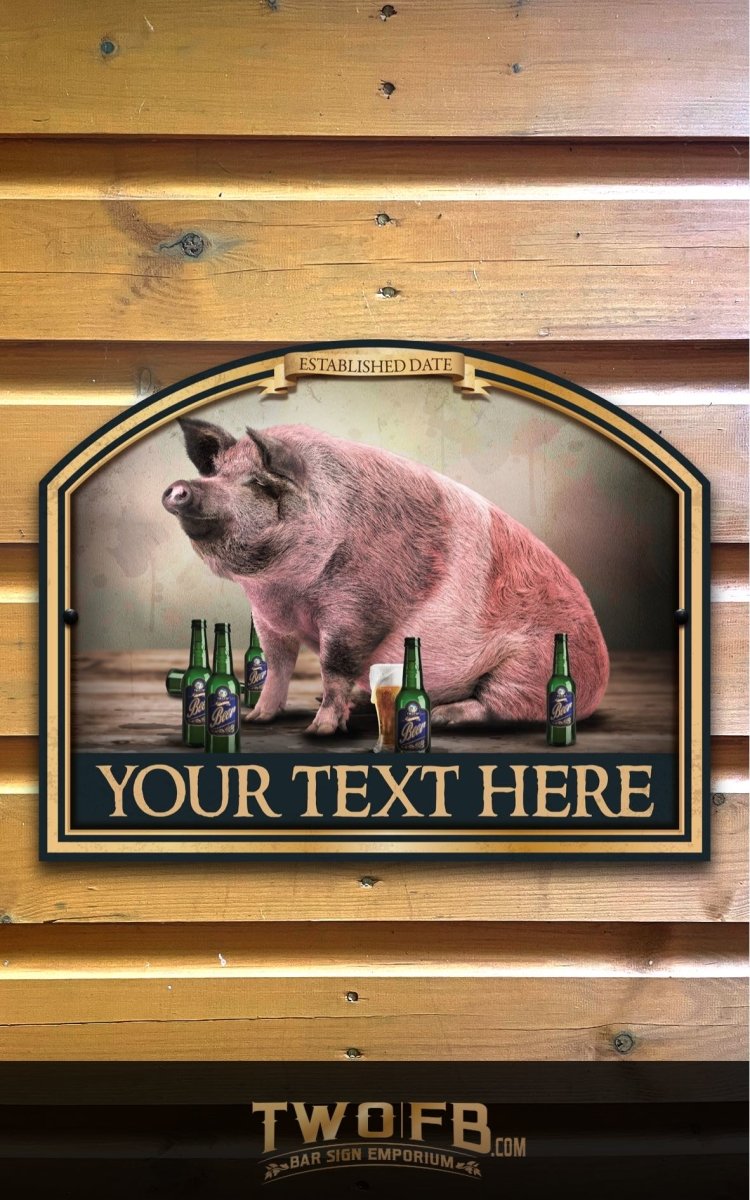 The Pig & Bottle Personalised Bar Sign Custom Signs from Twofb.com signs for bars