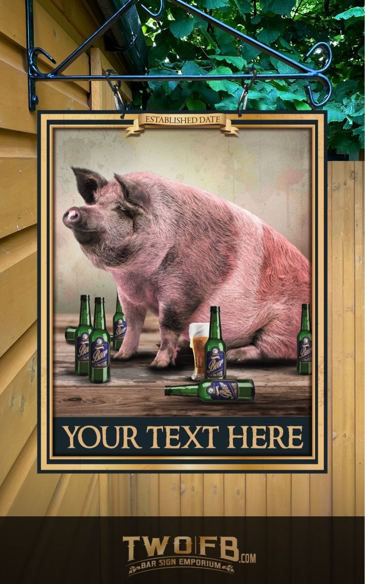 The Pig & Bottle Personalised Bar Sign Custom Signs from Twofb.com signs for bars