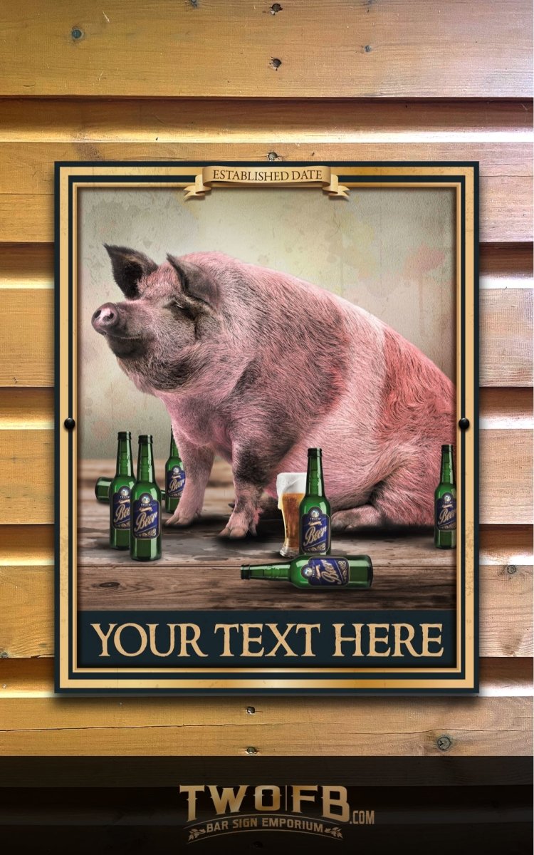 The Pig & Bottle Personalised Bar Sign Custom Signs from Twofb.com signs for bars